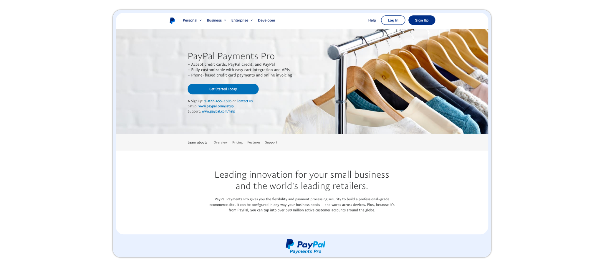 This is the front view of the Paypal Payment Gateway