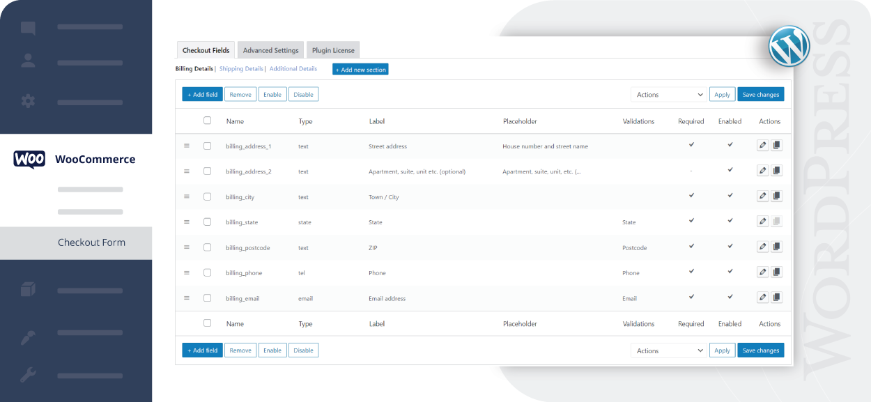 WooCommerce Checkout Field Editor